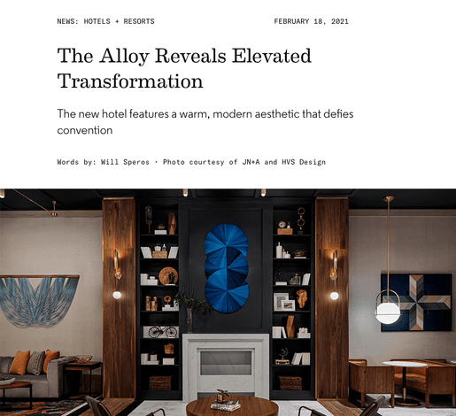 The Alloy Hotel Reveals Elevated Transformation