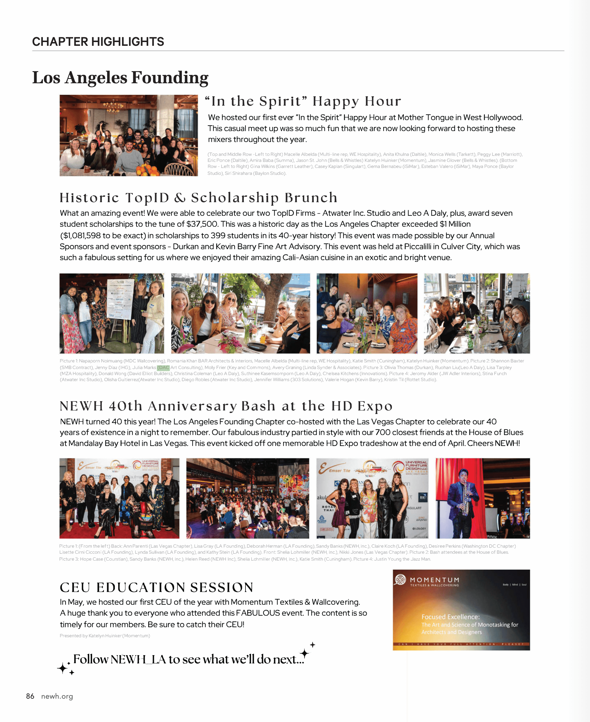 F24 NEWH Chapter Highlights