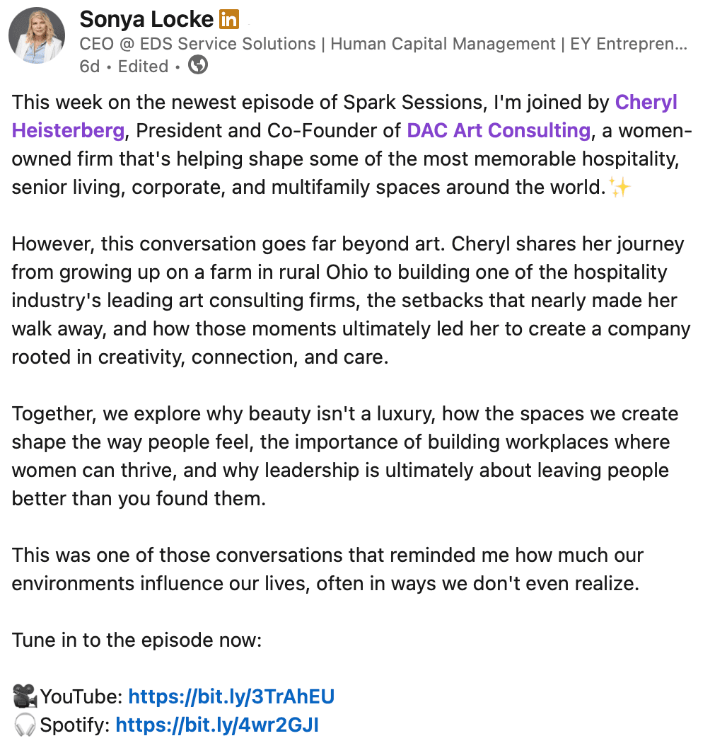 Cheryl on Spark Sessions Podcast
